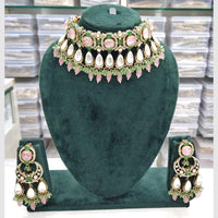 Rajwadi Collection Glow of the Royals Crystal And Austrain Stone Ethnic Wedding Choker Necklace Set