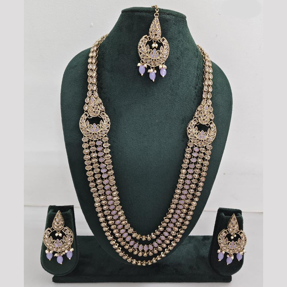 Rajwadi Collection Crystal And Pearl Necklace Set