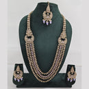 Rajwadi Collection Crystal And Pearl Necklace Set