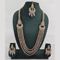 Rajwadi Collection Crystal And Pearl Necklace Set