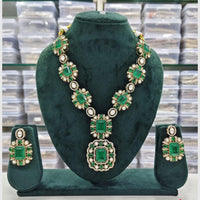 Rajwadi Collection Crown Jewels Crystal And Austrain Stone Necklace Set 