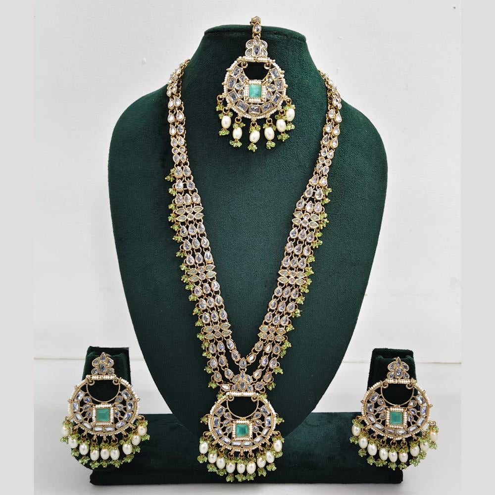 Rajwadi Collection Crystal And Pearl Necklace Set