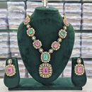 Rajwadi Collection Crown Jewels Crystal And Austrain Stone Necklace Set