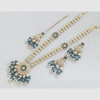 Rajwadi Collection Grace of the Queen Kundan And Pota Pearls Long Necklace Set 