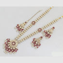 Rajwadi Collection Grace of the Queen Kundan And Pota Pearls Long Necklace Set