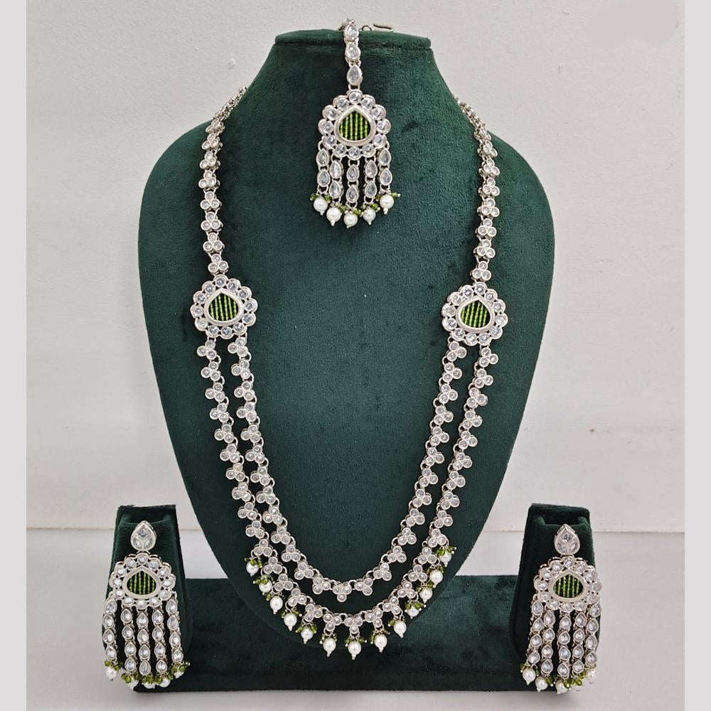 Rajwadi Collection Crystal And Pearl Necklace Set