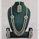 Rajwadi Collection Crystal And Pearl Necklace Set