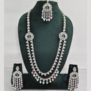Rajwadi Collection Crystal And Pearl Necklace Set