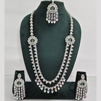 Rajwadi Collection Crystal And Pearl Necklace Set
