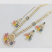 Rajwadi Collection Grace of the Queen Kundan And Pota Pearls Long Necklace Set