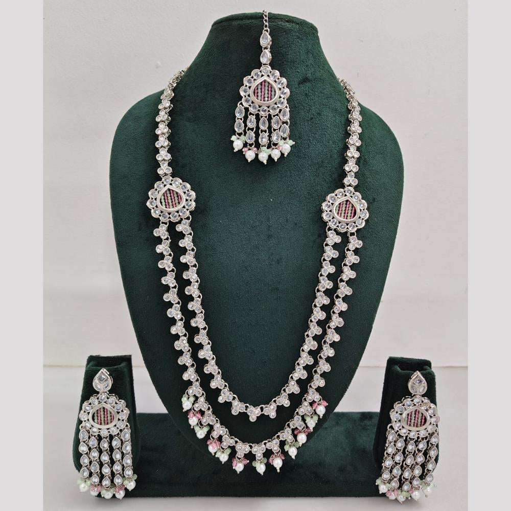Rajwadi Collection Crystal And Pearl Necklace Set