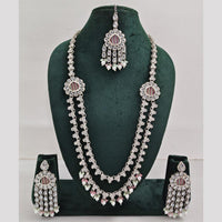 Rajwadi Collection Crystal And Pearl Necklace Set