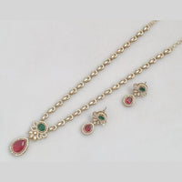 Rajwadi Collection Luxe Crystal And Austrain Stone Bridal & Occasion Wear Long Necklace Set Set