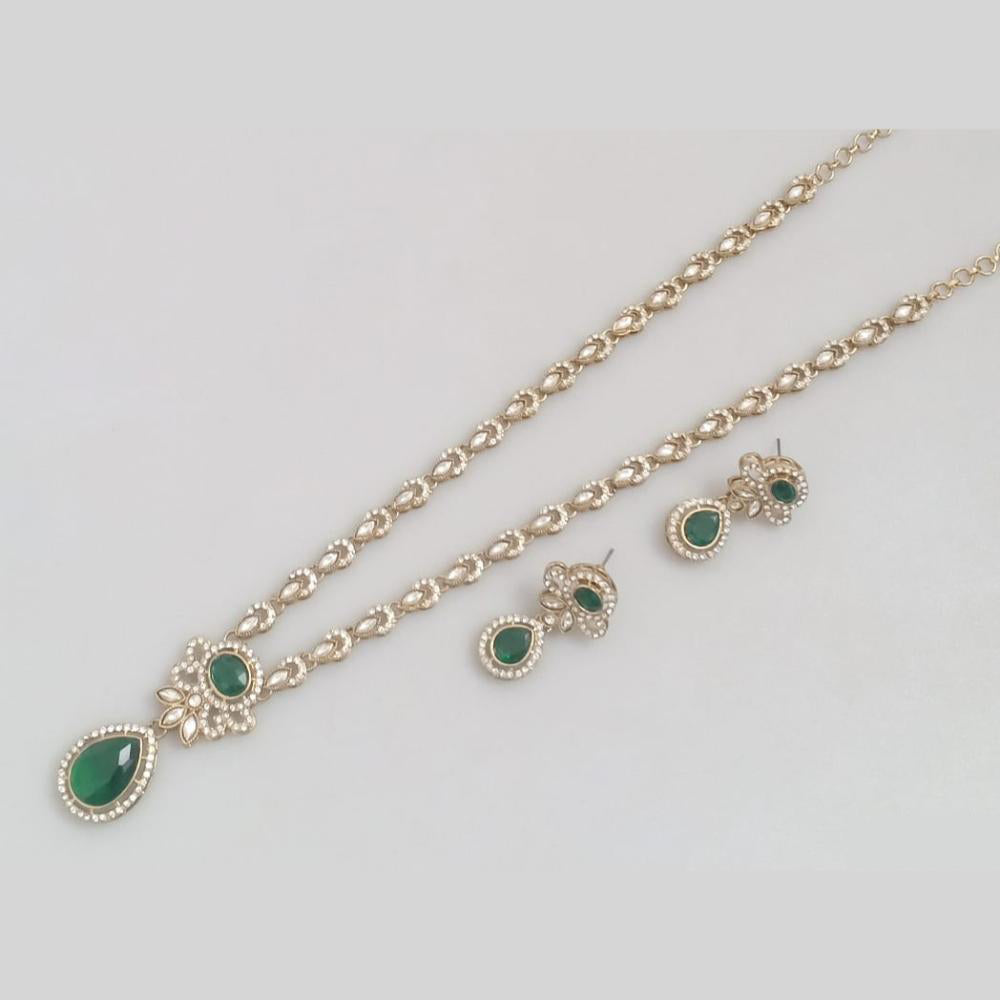 Rajwadi Collection Luxe Crystal And Austrain Stone Bridal & Occasion Wear Long Necklace Set Set