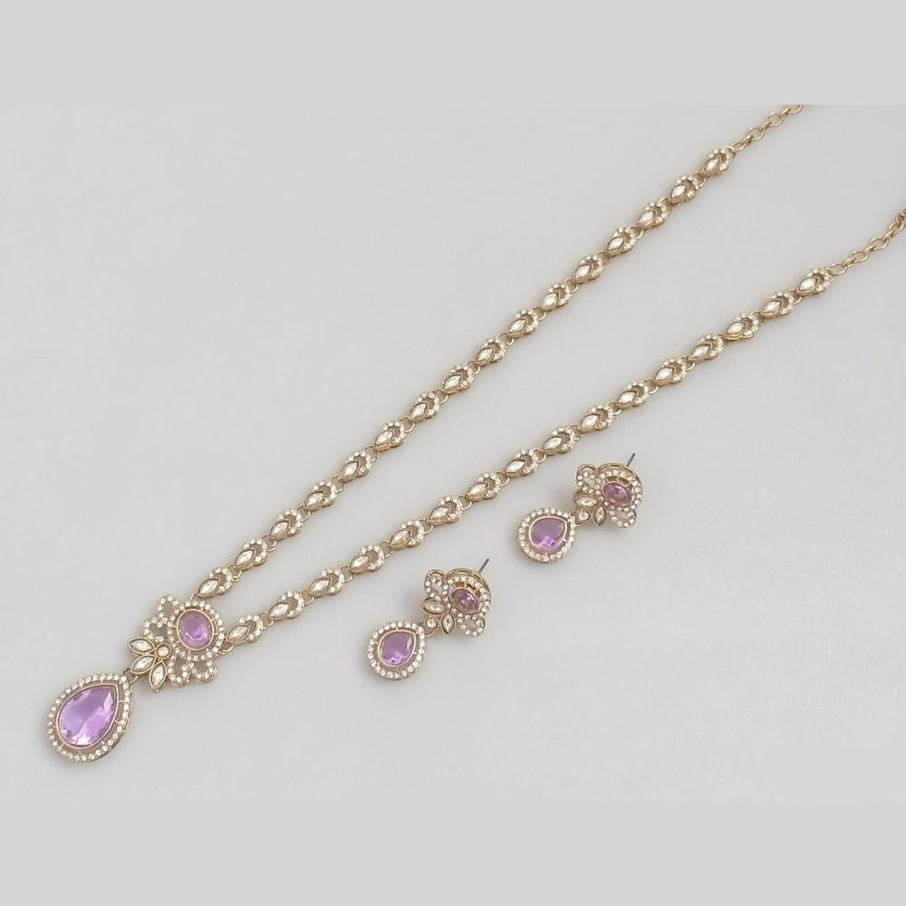 Rajwadi Collection Luxe Crystal And Austrain Stone Bridal & Occasion Wear Long Necklace Set Set