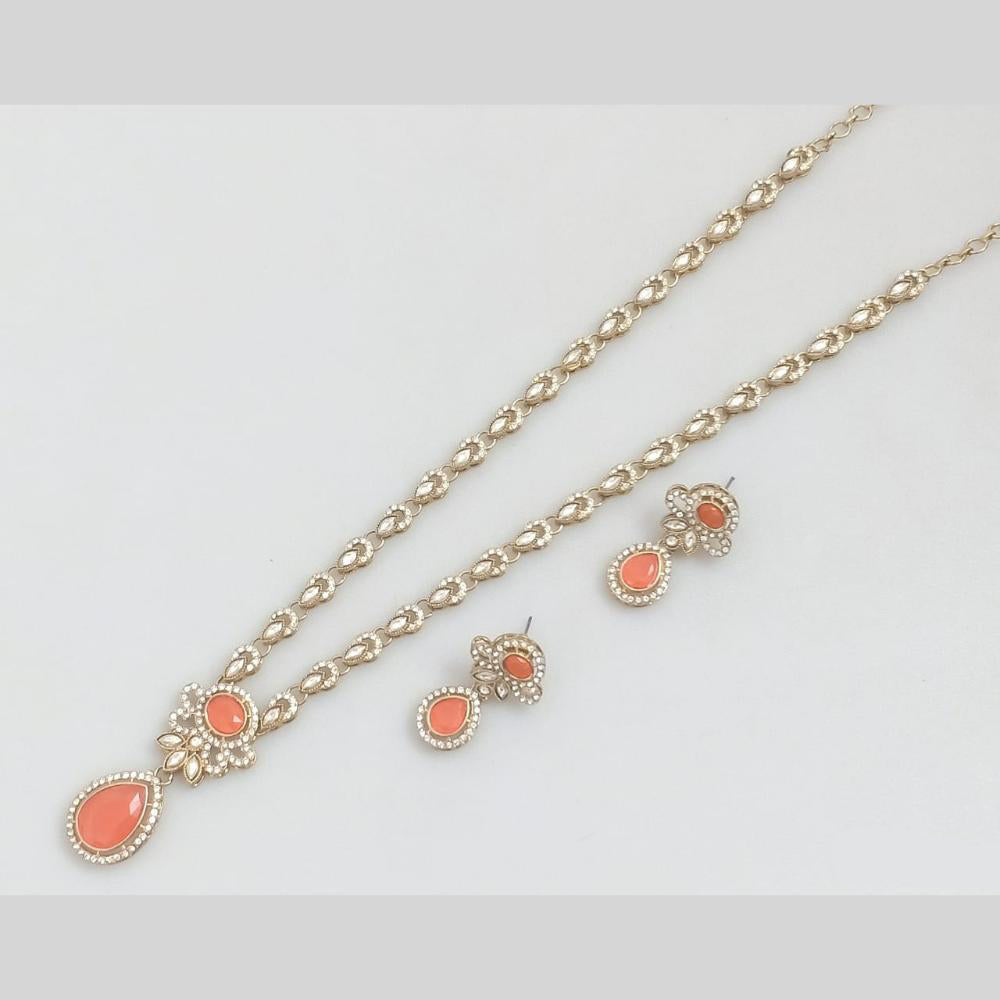 Rajwadi Collection Luxe Crystal And Austrain Stone Bridal & Occasion Wear Long Necklace Set Set