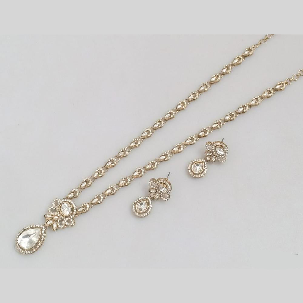 Rajwadi Collection Luxe Crystal And Austrain Stone Bridal & Occasion Wear Long Necklace Set Set