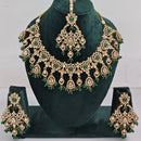 Rajwadi Collection Traditional Luxe Crystal Stone And Beads Necklace Set