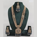 Rajwadi Collection Exquisite Long Necklace Set Embellished with Sparkling Crystals and Beads