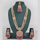 Rajwadi Collection Exquisite Long Necklace Set Embellished with Sparkling Crystals and Beads