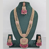 Rajwadi Collection Exquisite Long Necklace Set Embellished with Sparkling Crystals and Beads