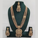 Rajwadi Collection Exquisite Long Necklace Set Embellished with Sparkling Crystals and Beads