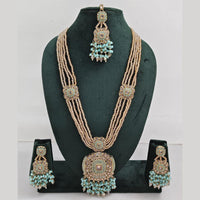 Rajwadi Collection Exquisite Long Necklace Set Embellished with Sparkling Crystals and Beads