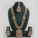 Rajwadi Collection Exquisite Long Necklace Set Embellished with Sparkling Crystals and Beads