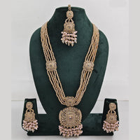 Rajwadi Collection Exquisite Long Necklace Set Embellished with Sparkling Crystals and Beads
