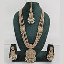 Rajwadi Collection Exquisite Long Necklace Set Embellished with Sparkling Crystals and Beads
