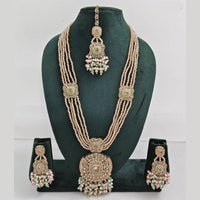 Rajwadi Collection Exquisite Long Necklace Set Embellished with Sparkling Crystals and Beads