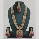 Rajwadi Collection Exquisite Long Necklace Set Embellished with Sparkling Crystals and Beads
