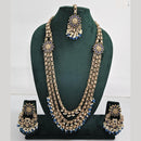 Rajwadi Collection Exquisite Long Necklace Set Embellished with Sparkling Crystals and Beads