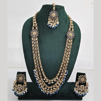 Rajwadi Collection Exquisite Long Necklace Set Embellished with Sparkling Crystals and Beads