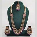 Rajwadi Collection Exquisite Long Necklace Set Embellished with Sparkling Crystals and Beads