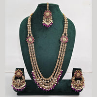 Rajwadi Collection Exquisite Long Necklace Set Embellished with Sparkling Crystals and Beads