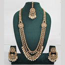 Rajwadi Collection Exquisite Long Necklace Set Embellished with Sparkling Crystals and Beads