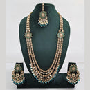 Rajwadi Collection Exquisite Long Necklace Set Embellished with Sparkling Crystals and Beads