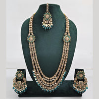 Rajwadi Collection Exquisite Long Necklace Set Embellished with Sparkling Crystals and Beads