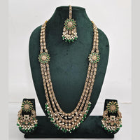 Rajwadi Collection Exquisite Long Necklace Set Embellished with Sparkling Crystals and Beads