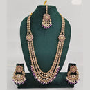 Rajwadi Collection Exquisite Long Necklace Set Embellished with Sparkling Crystals and Beads