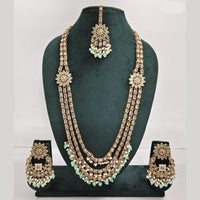 Rajwadi Collection Exquisite Long Necklace Set Embellished with Sparkling Crystals and Beads