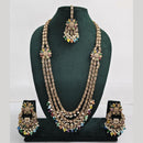 Rajwadi Collection Exquisite Long Necklace Set Embellished with Sparkling Crystals and Beads