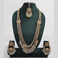 Rajwadi Collection Exquisite Long Necklace Set Embellished with Sparkling Crystals and Beads