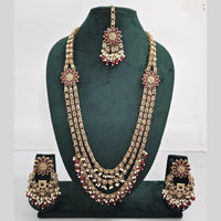 Rajwadi Collection Exquisite Long Necklace Set Embellished with Sparkling Crystals and Beads