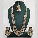 Rajwadi Collection Exquisite Long Necklace Set Embellished with Sparkling Crystals and Beads