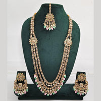 Rajwadi Collection Exquisite Long Necklace Set Embellished with Sparkling Crystals and Beads