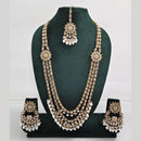 Rajwadi Collection Exquisite Long Necklace Set Embellished with Sparkling Crystals and Beads
