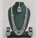 Rajwadi Collection Exquisite Long Necklace Set Embellished with Sparkling Crystals and Beads