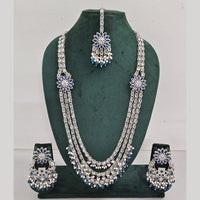 Rajwadi Collection Exquisite Long Necklace Set Embellished with Sparkling Crystals and Beads